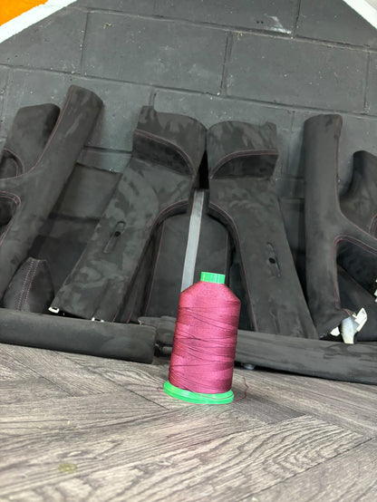 Volkswagen Caddy MK3/4 WERKS KIT Black Milano Suede/Blackberry Stitch/Carbon