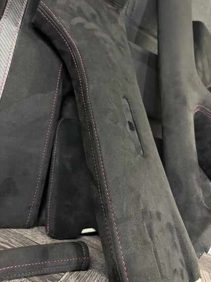 Volkswagen Caddy MK3/4 WERKS KIT Black Milano Suede/Blackberry Stitch/Carbon